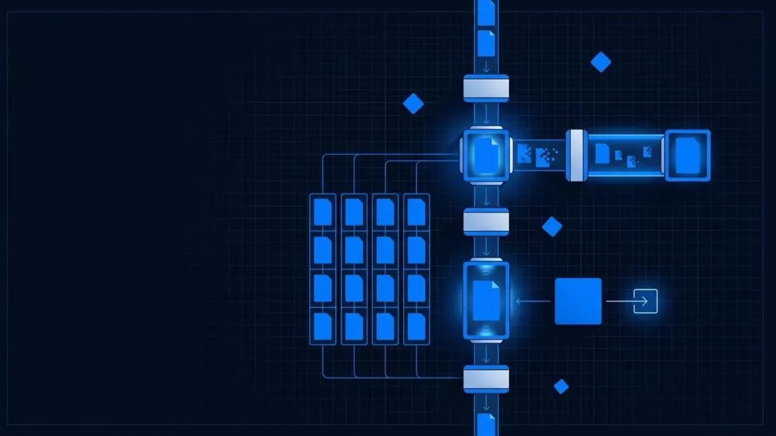 Visuel abstrait DrupaLabs : Automatiser les relances back-office avec n8n tout en gardant le contrôle grâce à des garde-fous…
